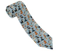 SMAZDFXX Cravatte da uomo - Cravatte da uomo comode, carine, colorate e con stampa di cuccioli, per lavoro, festa del papà, compleanno, matrimonio