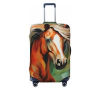 SMAZDFXX Custodia protettiva per valigia ad alta elasticità con stampa di cavalli dipinti a olio, custodia universale antigraffio per valigia da viaggio per uomo e donna.