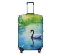 SMAZDFXX Custodia protettiva per valigia ad alta elasticità, stampata con dipinto a olio di cigno nel lago, universale e antigraffio, per uomo e donna, taglia XL