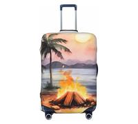 SMAZDFXX Custodia protettiva per valigia ad alta elasticità stampata con motivo Un falò sulla spiaggia, custodia universale antigraffio per valigia da viaggio per uomo e donna.