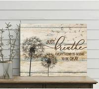 SMAZDFXX Dandelion Just Breathe Everything Is Going To Be Okay Cartello in metallo Poster in metallo Arte murale 8X12 pollici