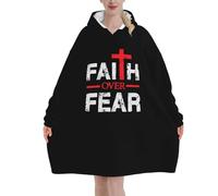 SMAZDFXX Felpa con cappuccio indossabile con la fede cristiana contro la paura, felpa con cappuccio da uomo e da donna con tasca