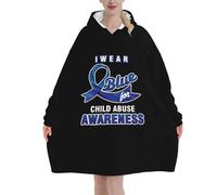 SMAZDFXX Felpa con cappuccio indossabile per la sensibilizzazione sugli abusi sui minori, da uomo e da donna, con tasca