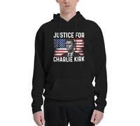 SMAZDFXX Felpe con Cappuccio Pray for Charlie Riposa in Pace Giustizia per Charlie Kirk Felpa da Uomo