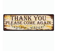 SMAZDFXX Grazie per favore torna di n, cartelli in latta retrò, cartello in metallo di alluminio per cucina, casa, giardino, parete, bar, caffetteria, 4x16 pollici