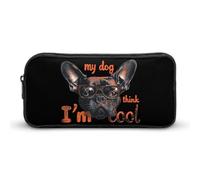 SMAZDFXX Il mio cane pensa che io sia un bravo genitore di animali domestici, amante dei cani, astuccio portatile, piccolo astuccio per penne, astuccio per trucchi, scatola organizer