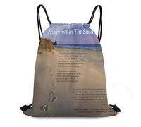 SMAZDFXX Impronte nella sabbia Poem Sport Tasca con coulisse con una speciale corda robusta e resistente