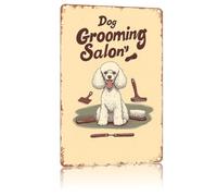 SMAZDFXX Insegna in metallo vintage per salone di toelettatura per cani, poster, decorazione da parete per la casa, per camera da letto, soggiorno, bar, ristoranti, ecc., targa da 12 x 8 pollici