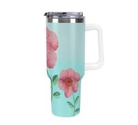 SMAZDFXX LeS RoSeS, Poppy, Mother Tazza isotermica con cannuccia - Per caffè e tè, conservazione a lunga temperatura, acciaio inossidabile con coperchio impermeabile 40 oz