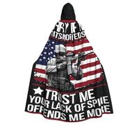 SMAZDFXX Mantello con cappuccio da veterano della seconda guerra mondiale, per donne, uomini e adulti, a lunghezza intera, per costumi cosplay di Halloween