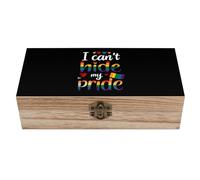 SMAZDFXX Non posso nascondere il mio orgoglioso contenitore LGBT in legno con coperchio incernierato per scrivania