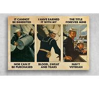 SMAZDFXX Non può essere ereditato né acquistato. L'ho guadagnato con il mio sangue. Cartello in metallo, poster da parete, 8x12 pollici.