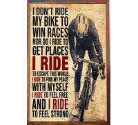 SMAZDFXX Non vado in bici per vincere le gare, poster, arte murale sportiva, cartello in metallo, poster retrò vintage, decorazione da parete, 8x12 pollici