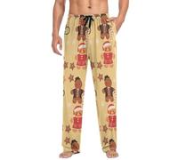 SMAZDFXX Pantaloni del iama da uomo, pantaloni da salotto a forma di omino di pan di, pantaloni separati da uomo con elastico in vita