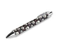 SMAZDFXX penna a sfera nera con stampa di teschio e cuore, punta da 0,5 mm, ideale per journaling, scrittura in ufficio e materiale scolastico.