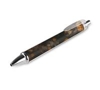 SMAZDFXX Penna a sfera retrattile con punta da 0,5 mm e inchiostro nero, con motivo orsacchiotto autunnale tra foglie d'acero, scrittura, 1 pezzo.