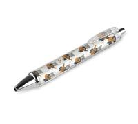 SMAZDFXX Penna a sfera retrattile con punta da 0,5 mm e inchiostro nero, con simpatico orsetto che suona la chitarra, per una scrittura 1 pezzo.