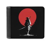 SMAZDFXX Portafoglio da uomo sottile a due ante con spada da guerriero samurai, elegante portafoglio da tasca frontale con scomparti per carte.