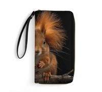 SMAZDFXX Portafoglio in pelle Sitting on A Branch con cerniera liscia, pochette da polso, borsa lunga e morbida da viaggio per donna