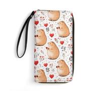SMAZDFXX Portafoglio Love Capybara da donna, grande capacità, con cerniera, ideale come regalo, per ufficio, viaggi e per tutti i giorni. Dimensioni: 7,8" L x 4,1" P.