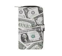 SMAZDFXX Portafoglio lungo e sottile a due ante con fibbia, ideale per uomo e donna, con stampa divertente di un dollaro americano.