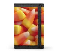 SMAZDFXX Portafoglio sottile a tre ante Candy Corn da uomo, tasca frontale con scomparti per carte di credito e finestra per documento d'identità.