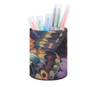 SMAZDFXX Portapenne con ali di farfalla colorate e floreali, portapenne