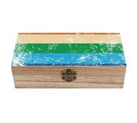 SMAZDFXX Scatola portagioie in legno con bandiera dei diritti gay e coperchio incernierato, baule del tesoro, scatola portaoggetti artigianale