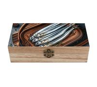 SMAZDFXX Scatola portaoggetti in legno, scatola portaoggetti decorativa, baule portaoggetti in legno, contenitore portaoggetti per gioielli, sardine, per organizzare i gioielli