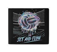 SMAZDFXX Set da pallavolo e portafoglio Flow Drip Game Day per uomo e donna in pelle PU, porta carte di credito e documenti.