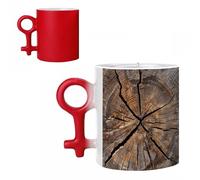 SMAZDFXX Set di tazze da caffè con effetto legno a forma di tronco d'albero, ideali per coppie, con design termotrasferibile. Tazze in ceramica perfette per un romantico anniversario o San Valentino.