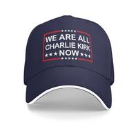SMAZDFXX Siamo Tutti Charlie Kirk Now Sandwich Hats Cappellino da Baseball Regolabile Unisex Nero
