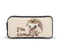 SMAZDFXX Sto arrivando, astuccio portatile con simpatico riccio, piccolo astuccio per penne, astuccio per trucchi, organizer