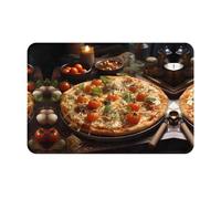 SMAZDFXX Stuzzicante zerbino stampato con pizza al pomodoro, zerbino di benvenuto, tappeto d'ingresso, adatto per interni ed esterni, facile da pulire