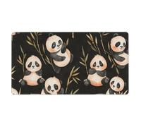 SMAZDFXX Tappetino per mouse con simpatico panda e bambù, base antiscivolo in gomma, grande, 40x75 cm (16x29,5 pollici).