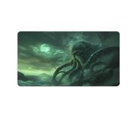 SMAZDFXX Tappetino per mouse grande da scrivania Cthulhu Moonight con base in gomma antiscivolo e bordi cuciti per tastiera da gioco