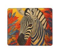 SMAZDFXX Tappetino per mouse rettangolare impermeabile con base in gomma antiscivolo e vivace fantasia zebra e farfalla tra le foglie, dimensioni 7 x 8,6 pollici.