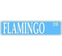 SMAZDFXX Targhe in metallo divertenti Flamingo Dr per camera da letto, cucina, giardino, parete, Bab Club, caffè, arredamento per la casa, 4x16 pollici