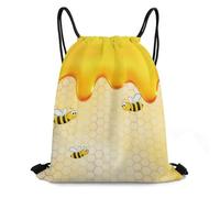 SMAZDFXX Tasca sportiva Happy Bumble Bees con coulisse e cordino speciale, robusta e resistente.