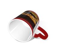 SMAZDFXX Tazza da caffè Leopard Little Gecko con manico da 350 ml, tazza termosensibile che cambia colore, tazza da tè in ceramica In The per uomo e donna, rossa