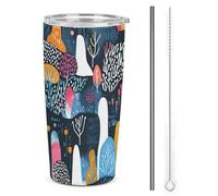 SMAZDFXX Tazza termica colorata A Dream - Mantiene la temperatura delle bevande calde e fredde - Acciaio isolato con cannuccia e coperchio impermeabile 20 oz