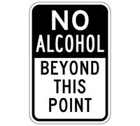 SMAZDFXX Vietato l'alcol oltre questo punto, cartello in metallo, poster da parete, 8 x 12 pollici