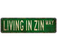 SMAZDFXX VIVERE IN ZIN WAY Targa artistica vintage in latta, in alluminio, per camera da letto, cucina, giardino, parete, bar, club, caffè, da appendere, decorazione per la casa, 4x16 pollici