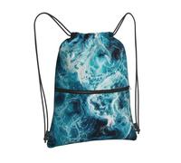 SMAZDFXX White Waves - Borsa impermeabile con coulisse e spallacci regolabili, grande capacità, pieghevole, unisex, con cerniera, per palestra, sport, yoga, viaggi, zaini leggeri a tenuta stagna