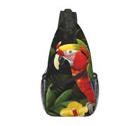 SMAZDFXX Zaino a tracolla con pappagallo tropicale, borsa a tracolla da viaggio, borsa a tracolla per uomo e donna, zaino alla moda