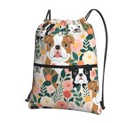 SMAZDFXX Zaino con coulisse e tasca con cerniera, motivo: Pitbull Terrier, per donne e uomini