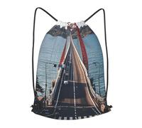 SMAZDFXX Zaino con coulisse Mackinac Suspension Bridge String Bag Sackpack Zaino pieghevole Borsa sportiva da palestra per lo shopping Yoga