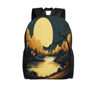 SMAZDFXX Zaino da viaggio unisex Moon River s Night da 16 pollici, resistente, zaino da palestra casual, regalo per donne e uomini