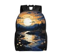 SMAZDFXX Zaino leggero River Mountain Sunset da 16 pollici, impermeabile, da palestra, casual, per donne e uomini, regalo