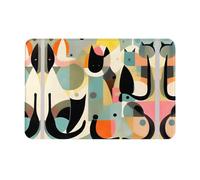 SMAZDFXX Zerbini con stampa di gatti in stile moderno di metà secolo, zerbini per esterni, adatti per cucine, bagni, decorazioni per interni ed esterni.